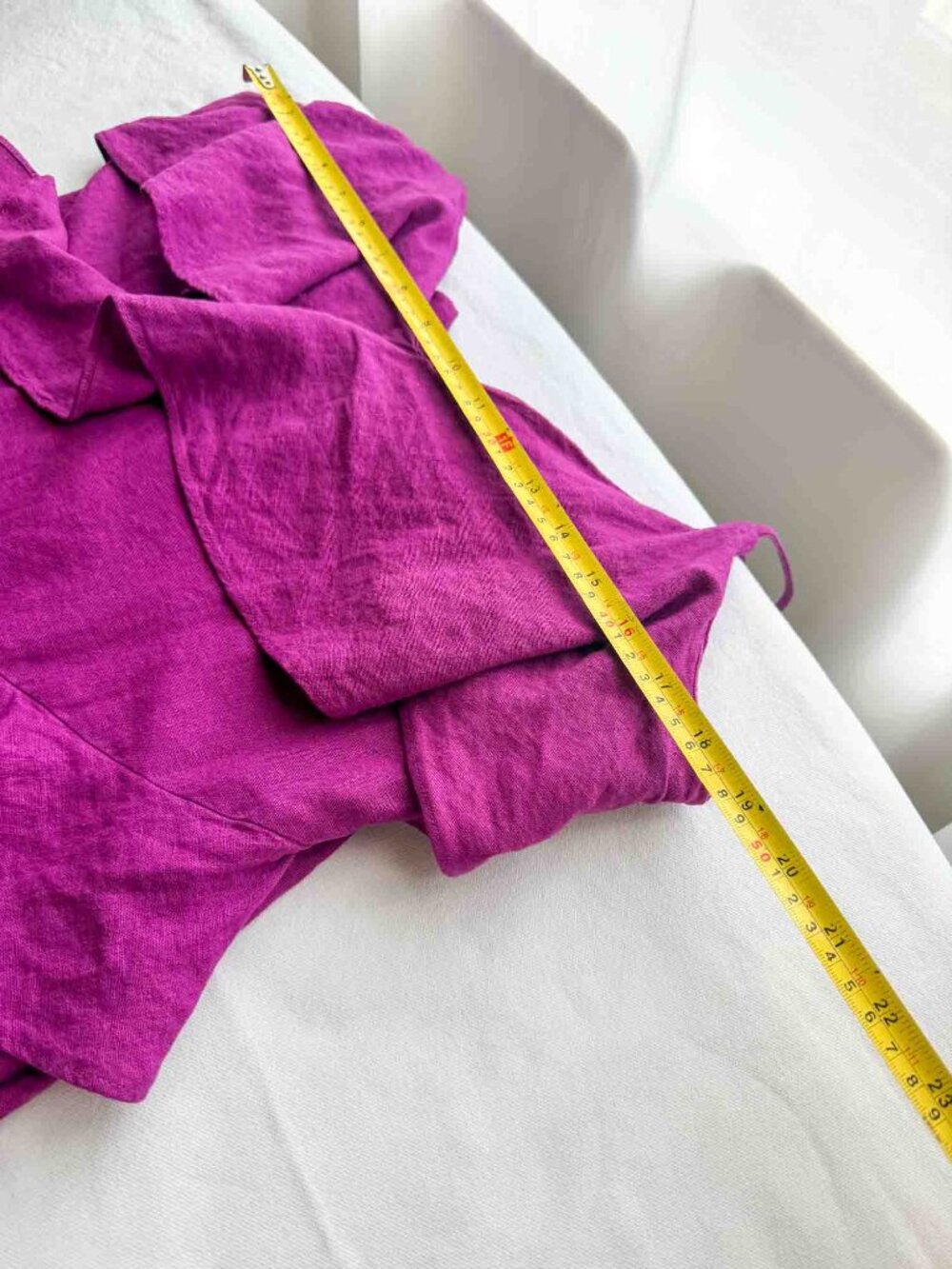 ZARA Linen Blend Ruffle Maxi Dress L Fuchsia Pink Front Slit Adjustable Straps - Picture 15 of 16